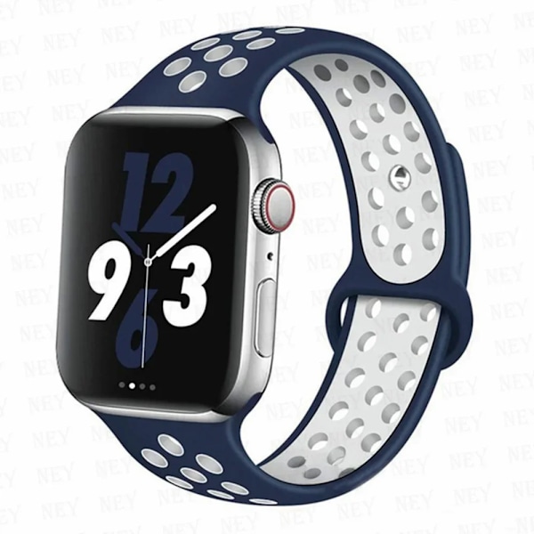 Sportrem for Apple Watch Band 45 mm 49 mm 44 mm 40 mm 41 mm 42 mm Silikonarmbånd correa iWatch Ultra 2 Series 9 8 SE 7 6 5 4 3 midblue white 6 midblue white 6 ML