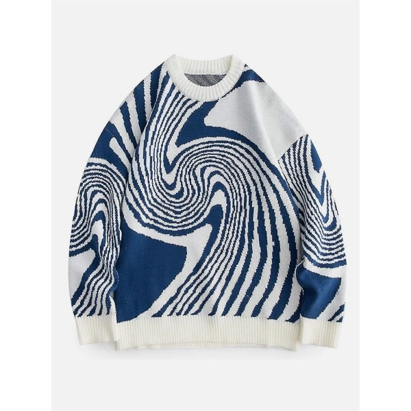 Dam Harajuku Vintage Fairy Grunge stickad tröja Unisex modetröjor Man Streetwear Designer tröjor M Blue