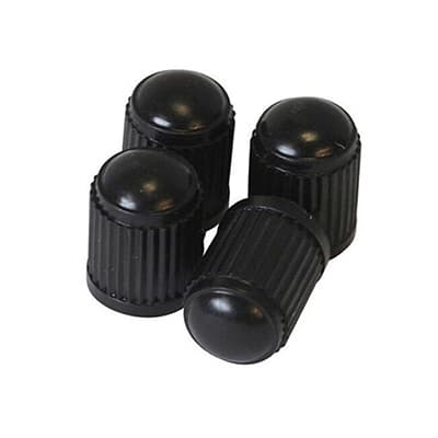 4 stk. Ventilhatte til bil/cykel - Sort black Plast