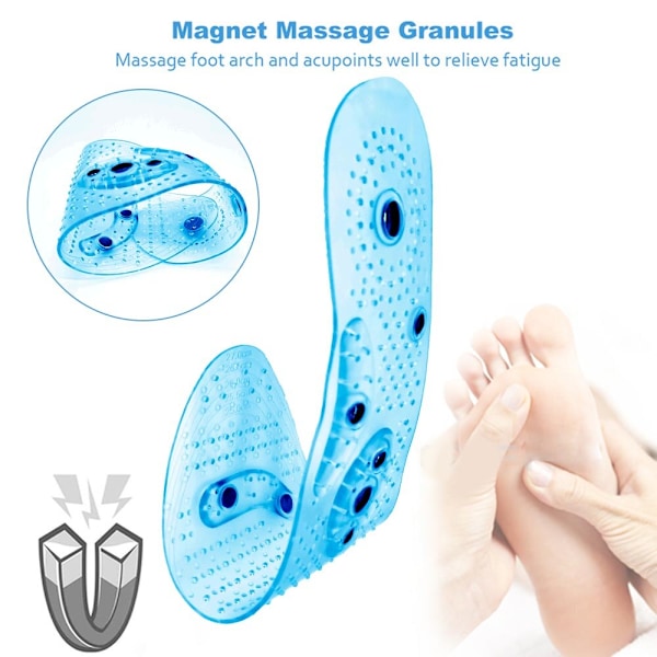 Unisex Magnetiske Massage Indlægssåler Fod Akupressur Sko Puder Terapi Slankende Indlægssåler til Vægttab Transparent Transparent Transparent S EU34-40