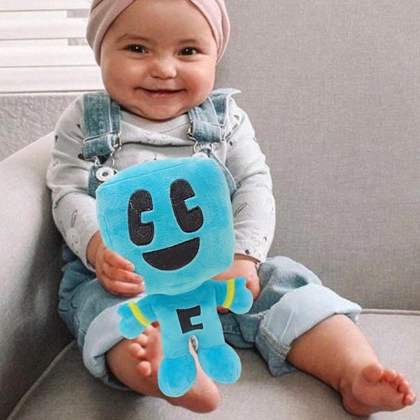 Plysjdyr, Supermyk Klemmbar Blå Figur Plysj, Populær Animasjons- og Spillrollepute, Kawaii Hjemmeinnredning Samleobjekt Utstoppede Leker