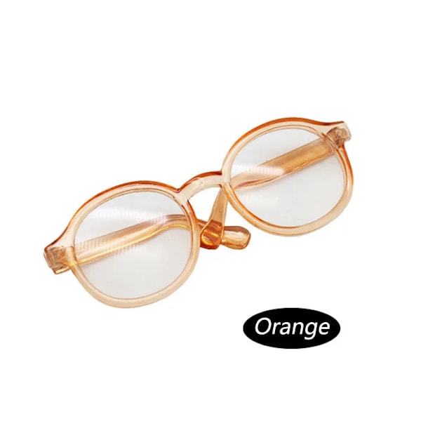 6,5 cm 9 cm Transparenta Plastglasögon För 1/8 1/6 1/3 1/4 BJD för Labubu MSD SD Plysch för EXO Docka solglasögon 6.5cm for labubu Orange