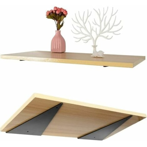 Flytende hyllebeslag, 2 stk flytende hyllebeslag, veggbeslag, kraftig metallhyllebeslag, for DIY-hyller