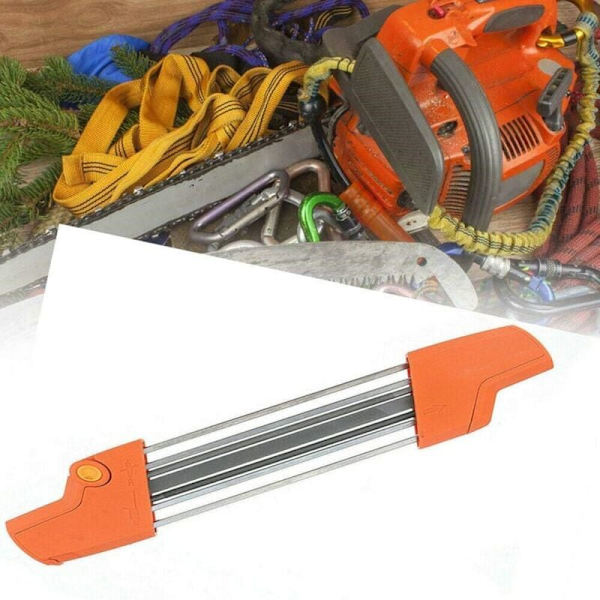 2-in-1 Easy File 3/8\"/4,0 mm moottorisahan ketjun teroitin, nopea moottorisahan teroitussarja kahvoilla, sopii 3/8\" jaolla varustetuille moottorisahamerkeille