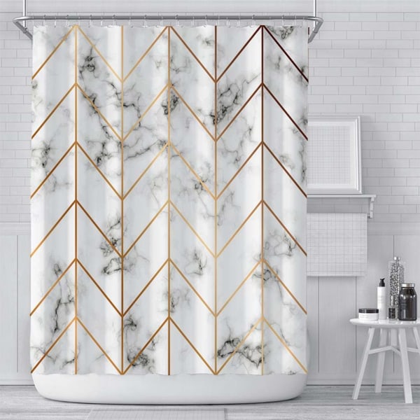 Mögelsäker duschdraperi i polyestertyg, original maskintvättbar vattentät baddraperi 180X180Cm