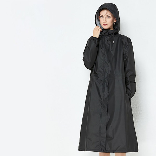 Trendy vindjakke regnjakke, let og åndbar, ensfarvet sort black XL