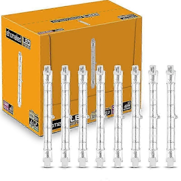 6-pakke R7s halogenlampe 118mm 230w dimbar 230v 4650lm 2800k varm hvit energisparende wolfram lineær