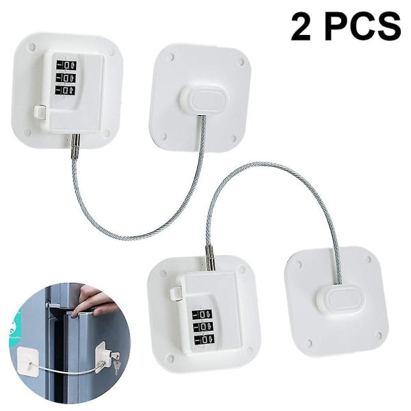 2-pack kylskåpslås Heavy Duty Kombinationskylskåpslås