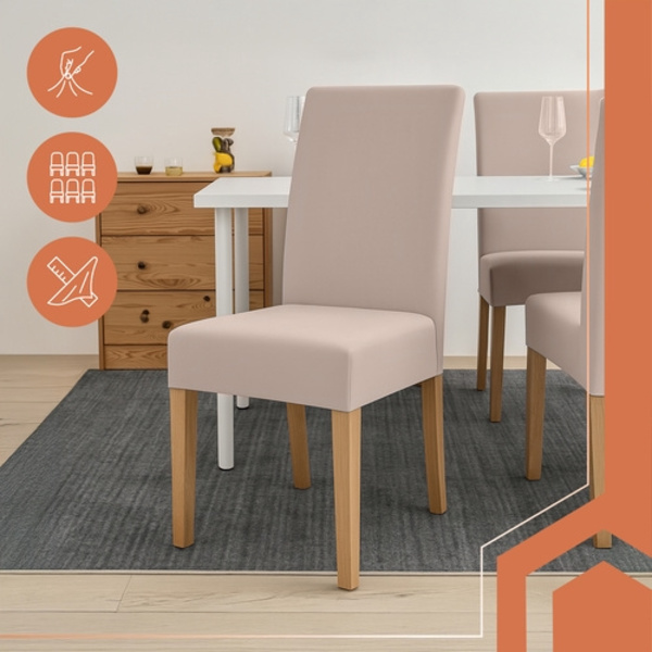 Stolsöverdrag Sammet / Stolsöverdrag - 6-pack Beige beige