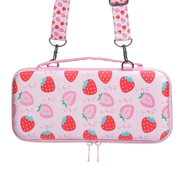 Nintendo Switch OLED Opbevaringspose Switch OLED Spilvært Beskyttelsespose Rem Skulderrem Strawberry shape bag