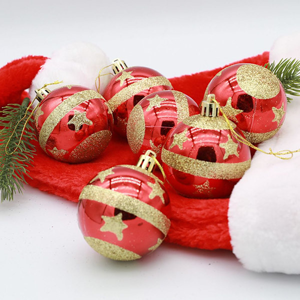 6CM 6 stk Ball Bauble Drop Pendant E - spot salg