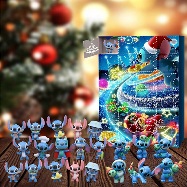 Jul Stitch Adventskalender Box 24 stk. Overraskelsesfigurer Legetøj