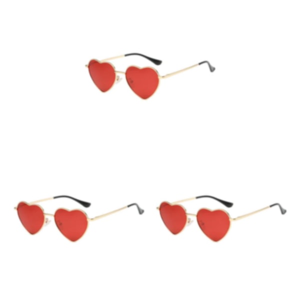 1/2/3/5 hjärtformade guldmetallbågar och Tac-linser för stilfull röd[GKS] red 3Set