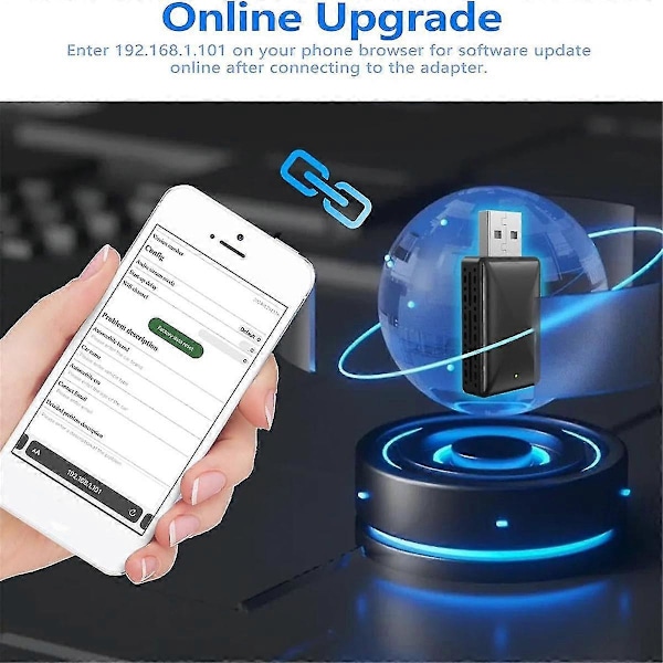 Trådløs Android Auto-adapter og trådløs CarPlay-dongle for Plug and Play-konvertering{GKS}