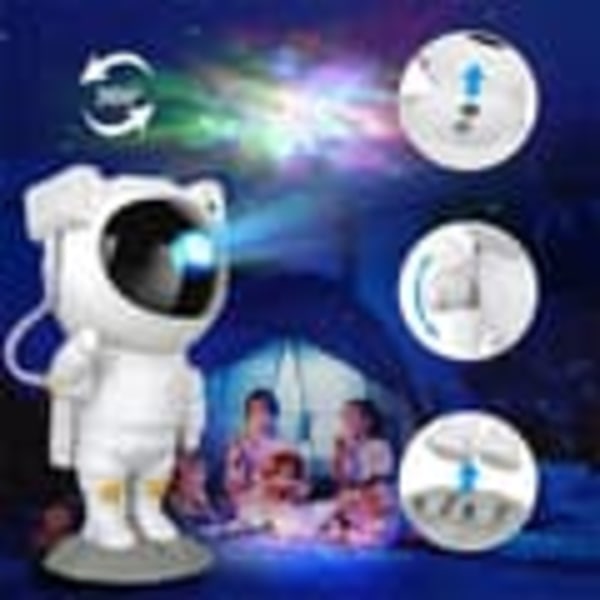 Nattlampe - Stjerneprojektor med LED-lampe - Astronaut