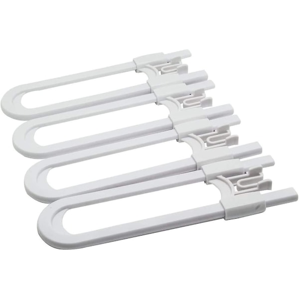 Pack of 4 child safety cabinet latches for baby kitchen cabinet locks U-shaped