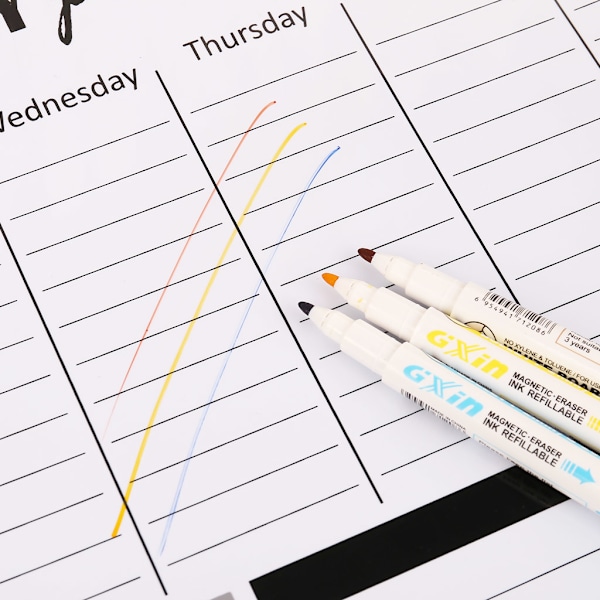 Veckoplanerare Mjuk Magnetisk Whiteboard Kylskåpsmagneter Ritning Anslagstavla Påminnelse Memoblock Kalender