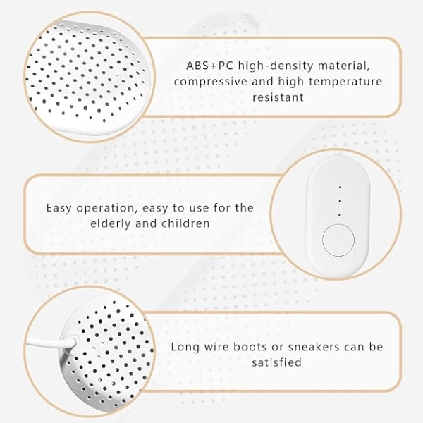 Elektrisk skotørker, bærbar skooppvarmer, med 3/6/9 timers timer, 360º rasktørkende deodorisator for sko, sokker, hansker, støvler
