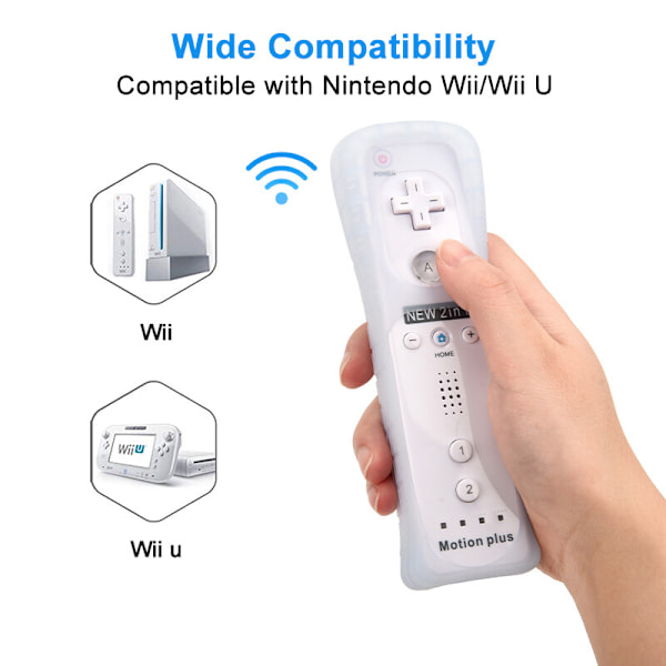 2 i 1 Nintendo Wii/U Original Fjernbetjening Motion Plus Indeni Controller