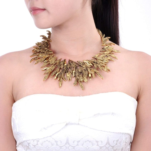 Choker krage halsband för kvinnor, rostfritt stål guld Stat