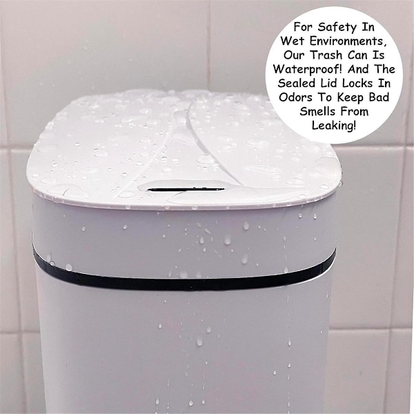 Automatisk Smart Søppelbøtte 3.2 Gallon Med Berøringsfri Bevegelsessensor Og Anti, På Bad, Toalett, K