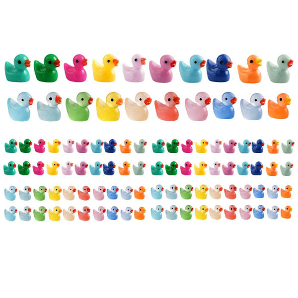 100-300 stk. Mini Resin Ænder, Miniature Figurer til Eventyrhaver RandomS 100