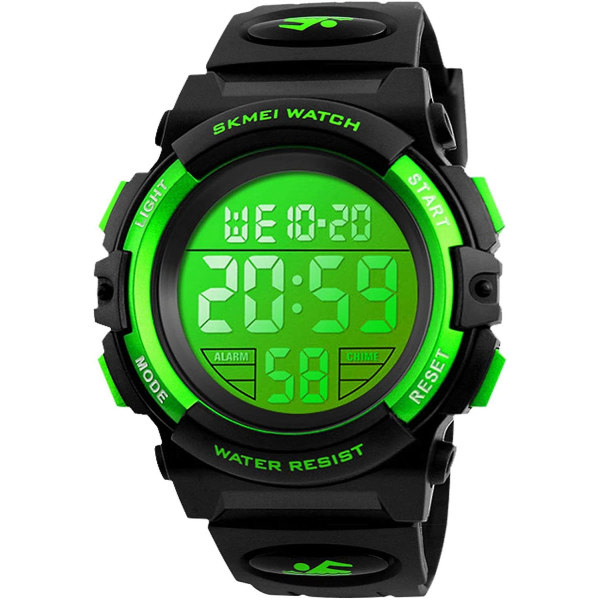 Digital watch för barn för pojkar, flickor, pojke Vattentät Casual Electronic Analog Quartz 7 Colorful Led Watch