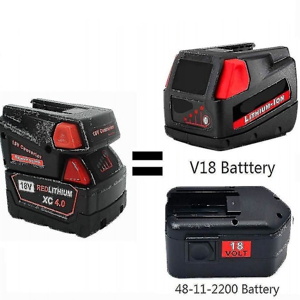 Milwaukee M18 18V litiumakkuadapteri V18 48-11 Xc -sarjan litiumakuille Nimh-akku sähkötyökaluille USB:llä