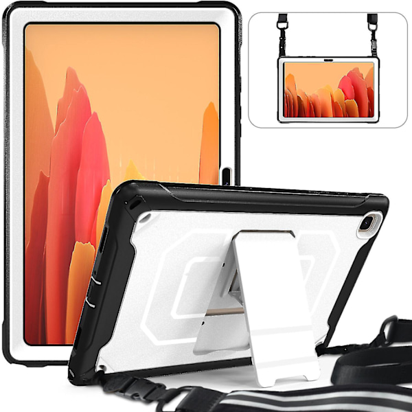 Glanset Overflate Etui for Samsung Tab A7 10.4 Tommer med Avtakbar Skulderstropp, Justerbart Stativ, Oppbevarings Mini-veske, Fullt Beskyttende Etui