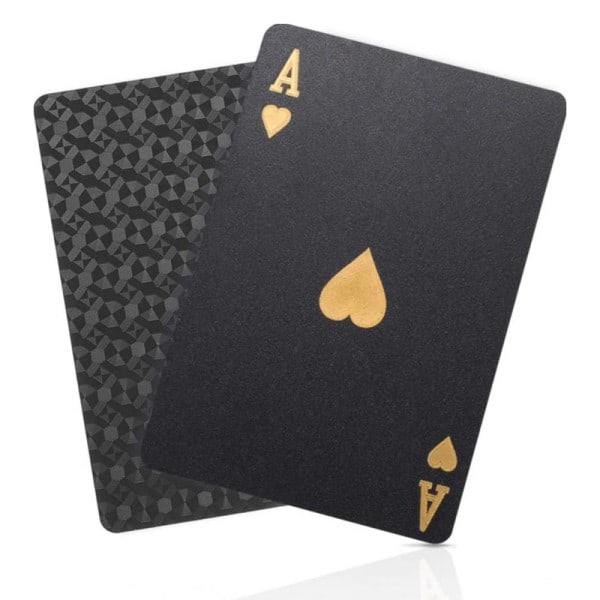 Muoviset pokerikortit vedenpitävät PVC-pelikortit musta