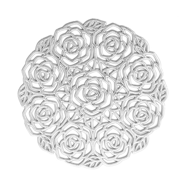 YISHI Runde Drikkebrikker, 6 stk Rose Hul PVC Br gold One-size 6pcs