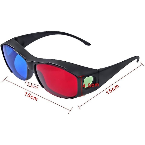 Punaiset ja siniset 3D-lasit/syaani kohokuvioiset yksinkertaiset 3D-lasit 3D-elokuva peli-extra päivitys