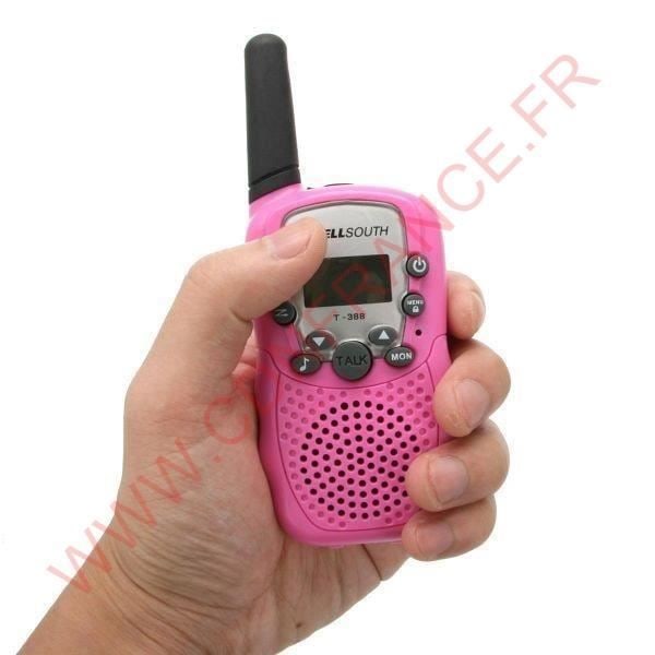 Walkie talkie 22 kanaler push-to-talk LCD-skærm rækkevidde 3 til 5 km Pink