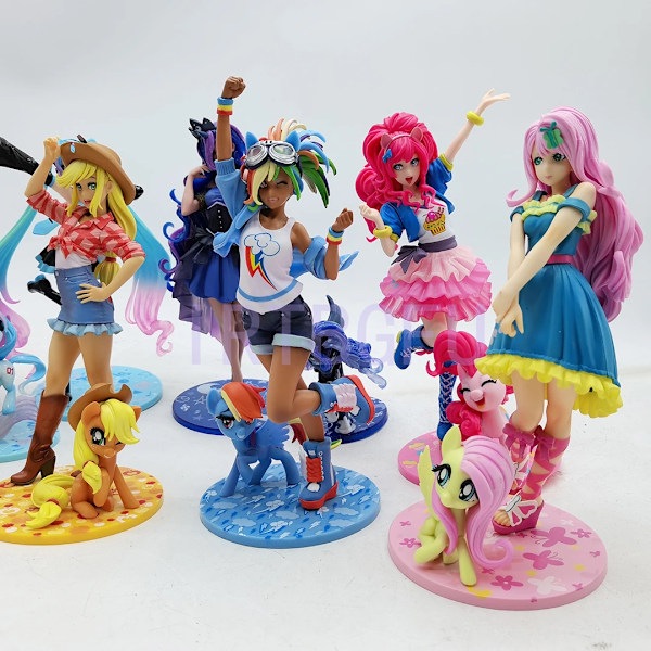 20-25cm My Little Pony Prinsess Celestia Twilight Sparkle Pinkie Pie Japansk Anime PVC Action Collection Modellleksaker för ba Pinkie Pie
