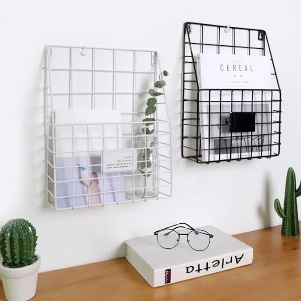 Enkelt tidningsställ i smidesjärn vitt [GKS] white 26.5*8.5*35.5cm