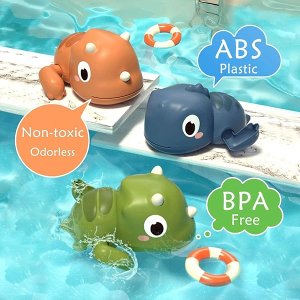 Baby 6-12 månader, 6-pack Dinosaurie Badleksaker Poolspel 1 2 3 år, Djur Badkar Klockbutik Barnleksaker, Baby Badleksaker Flytande Badkar Flicka