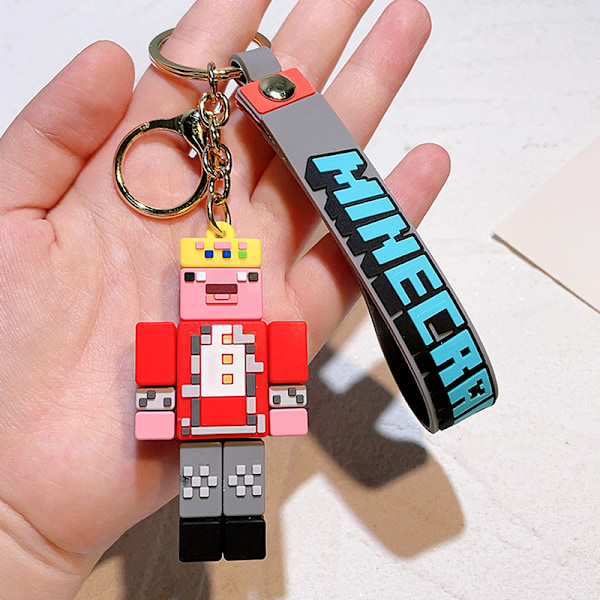 Uusi 3D-peli Minecraft PVC-avainperä Ainme Steve Creeper My World A4