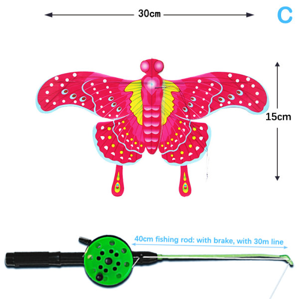 Flygende drage leketøy tegneserie sommerfugl svaler ørn drage W/Ha B en størrelse B B one size