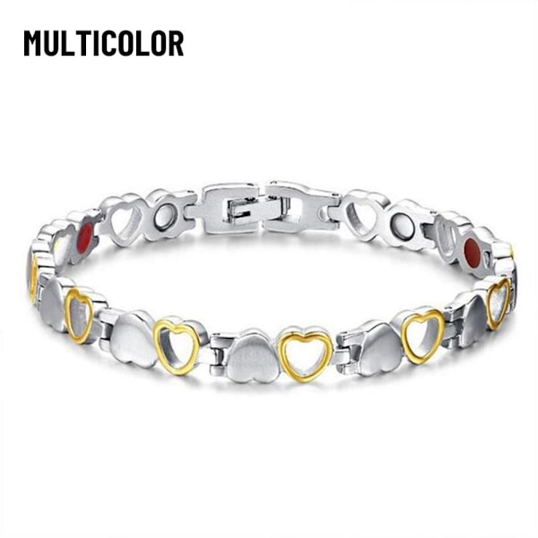 2 stk. Magnetiske armbånd Titanstål MULTIFARGET multicolor