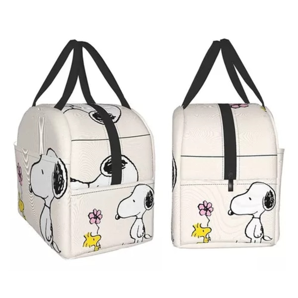 Snoopy-lounaslaukku kukkakuvioisella nimellä, värikuva väri