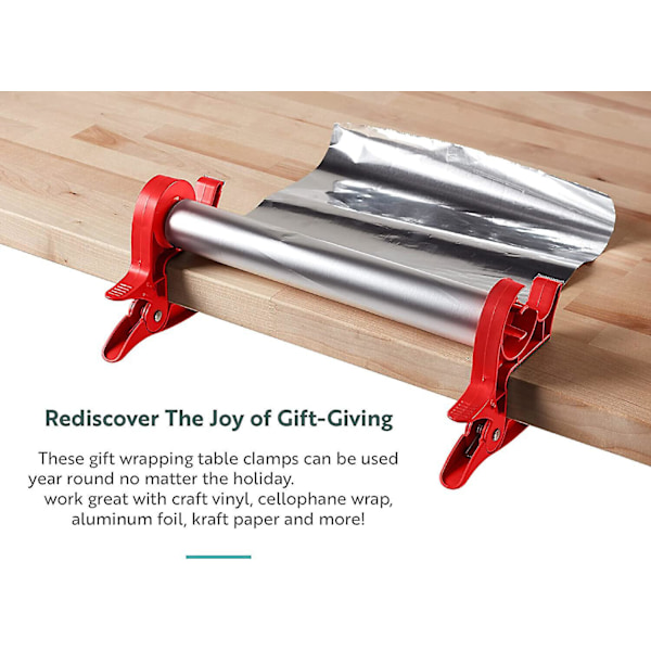 Wrap Buddies Bordsmonterad Presentpappershållare Tejpdispenser Klipp -ge[GKS] red