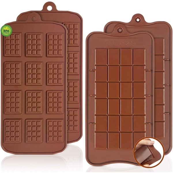 stk silikoneforme til chokolade, mini forme til chokolade, genanvendelige forme til bagning, håndlavede bageforme til slik, chokolade, køkken
