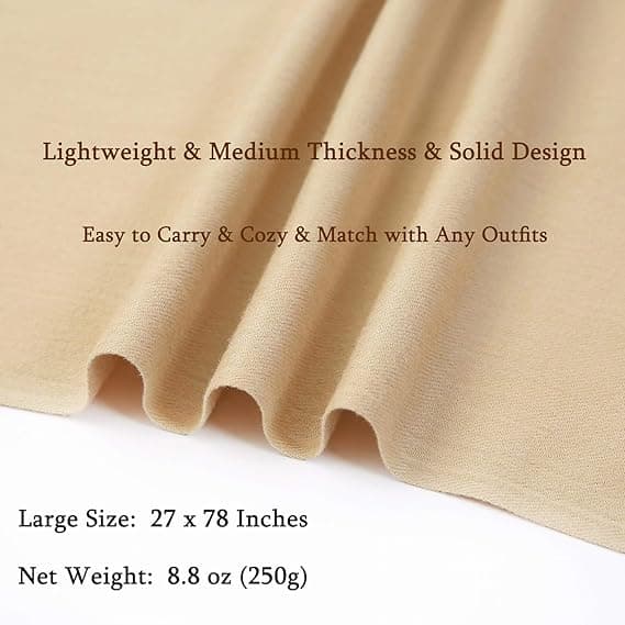 Extra Lång Dam Vinterhalsduk 200x60cm Varm Stickad Mode Sjal Beige