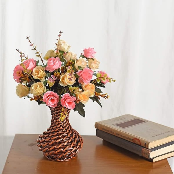 Konstgjorda blommor, 2 förpackningar konstgjorda rosor. 24 Little Rose Silk Flowers