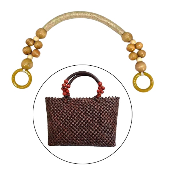 1/2/3 Träpärlväska Handtag Väskrem Handväska Handtag Trä 48cm[GKS] Wood 48cm 2Set