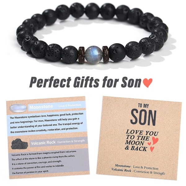 Perle Armbånd Vulkansten Armbånd TIL MIN MAND TIL MIN MAND To My Man To My Man