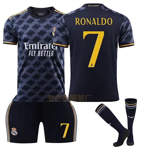 23-24 Real Madrid Borte Royal Blue Trøye Nr. 10 Modric 7 Pooh C Ronaldo 5 Bellingham Fotballdrakt NR.7 RONALDO NR.7 RONALDO NR.7 RONALDO NO.7 RONALDO XL