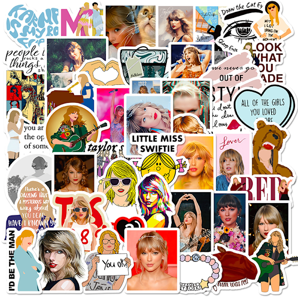 50 STK Taylor Music Album Sanger Mode Stickers Pak DIY Dekoration A7