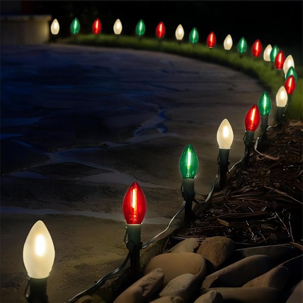 Pallerina C7 LED Julelys 7,6 m Flerfarvet Julelyskæde Clear Red,White,Green