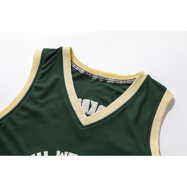 AVEKI baskettröja för män, 34 Milwaukee Jersey-skjortor, modebaskettröja, present till basketfans, grön, 2XL